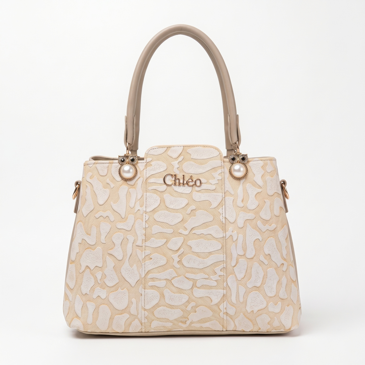 Patterned Top Handle Handbag