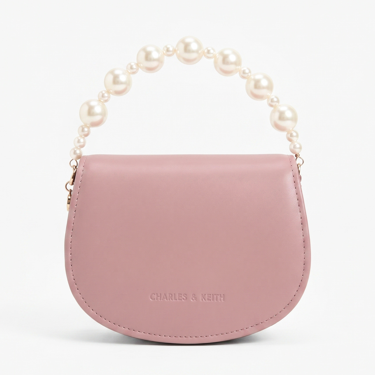 Pearl Embellished Saddle Bag
