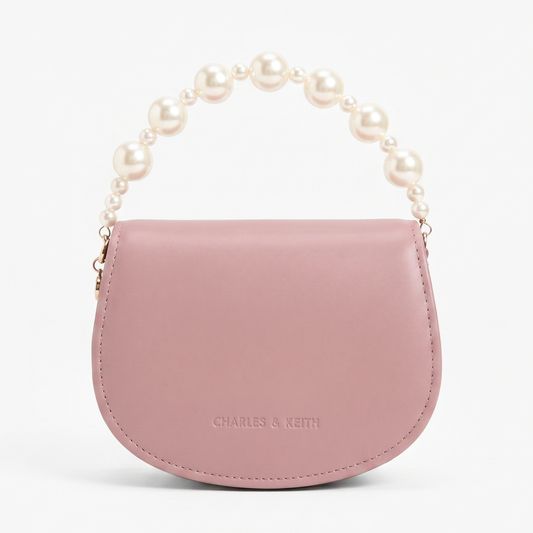 Pearl Embellished Saddle Bag