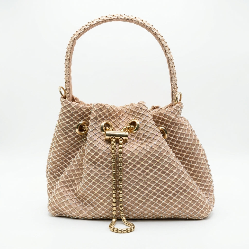 Rhinestone Bucket Handbag