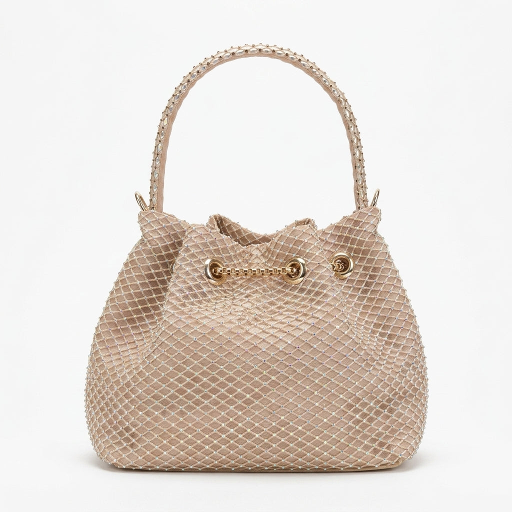 Rhinestone Bucket Handbag