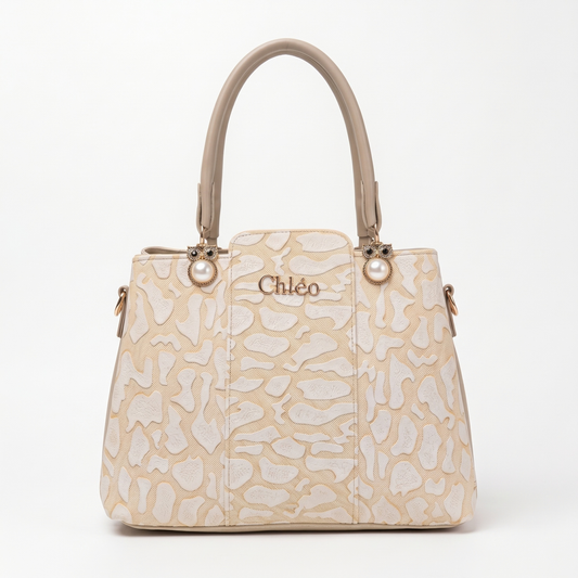 Patterned Top Handle Handbag