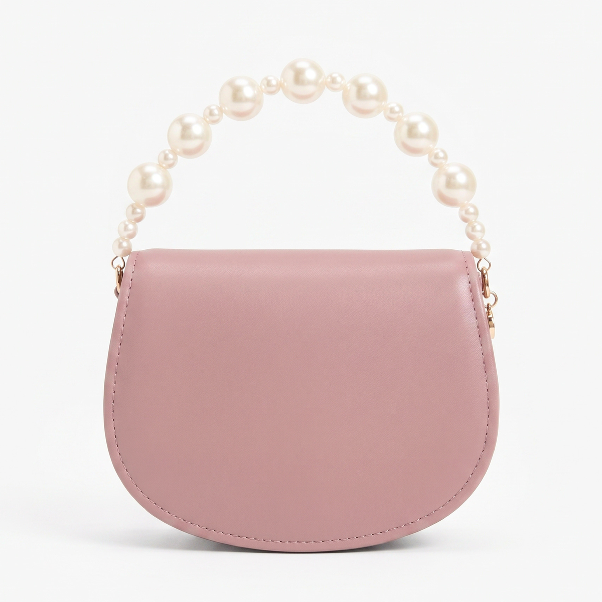 Pearl Embellished Saddle Bag