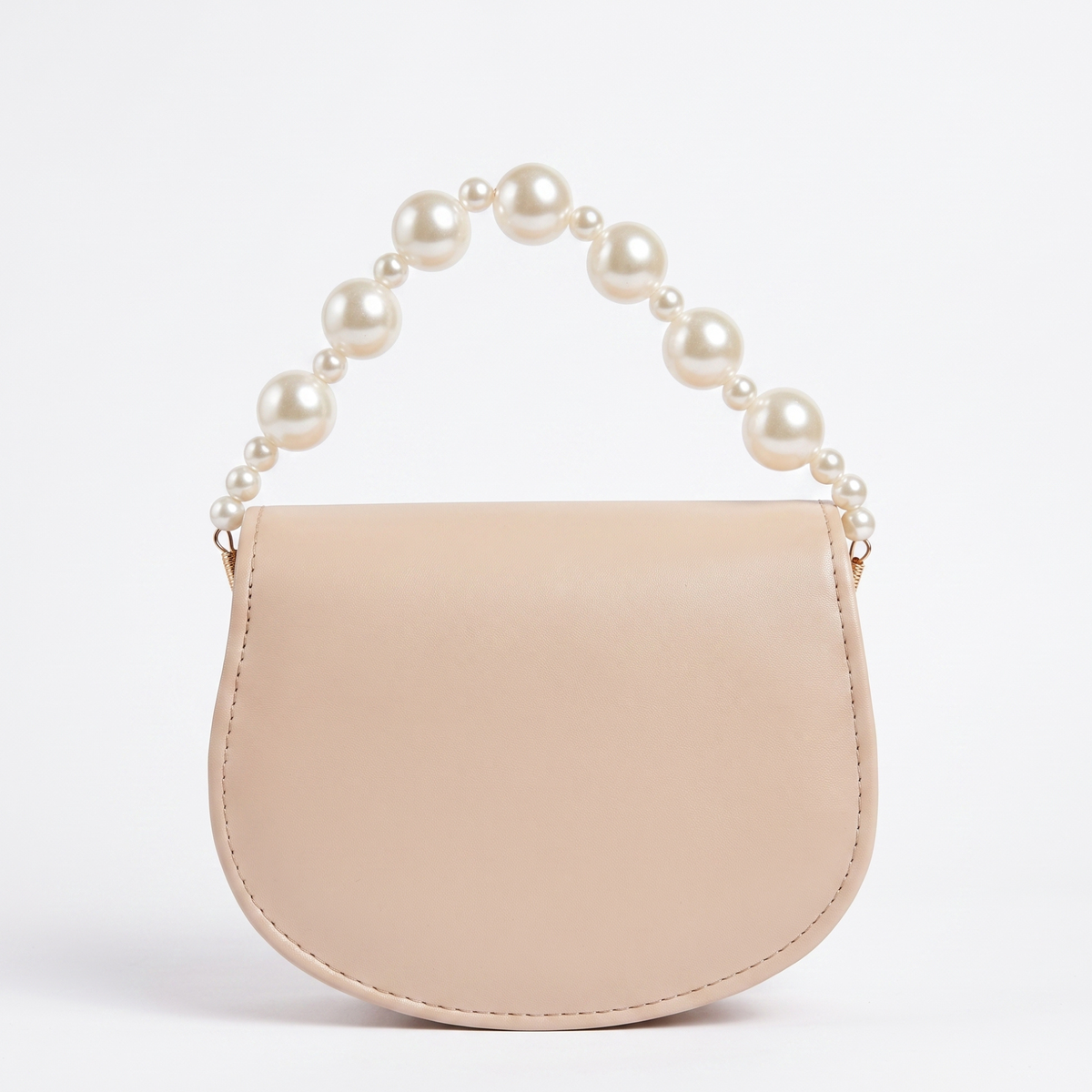 Pearl Embellished Saddle Bag