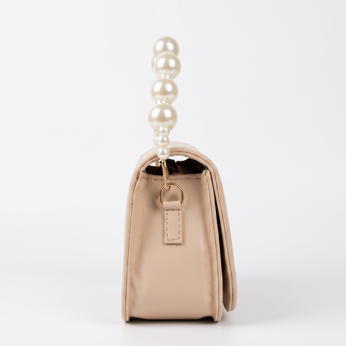 Pearl Embellished Saddle Bag