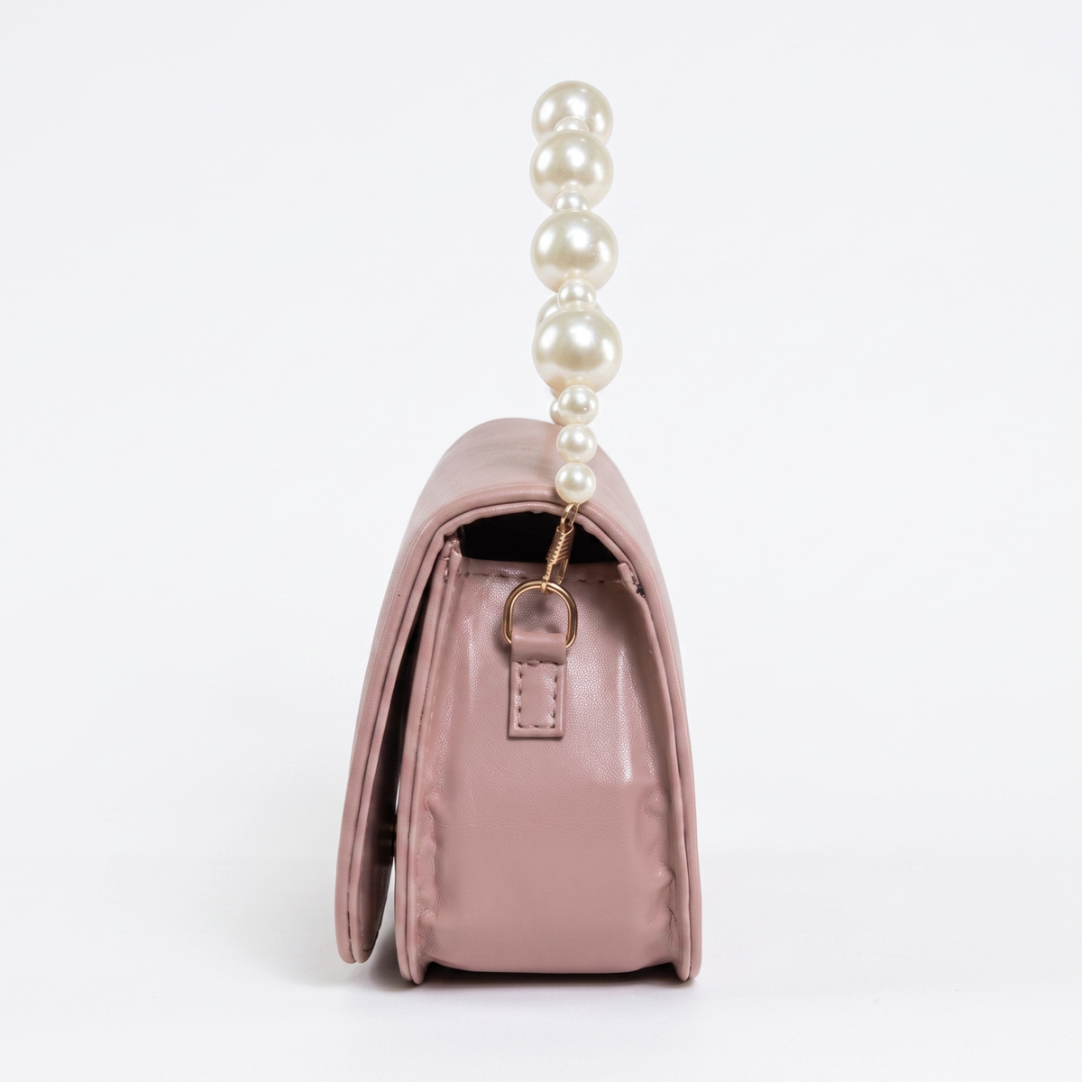 Pearl Embellished Saddle Bag