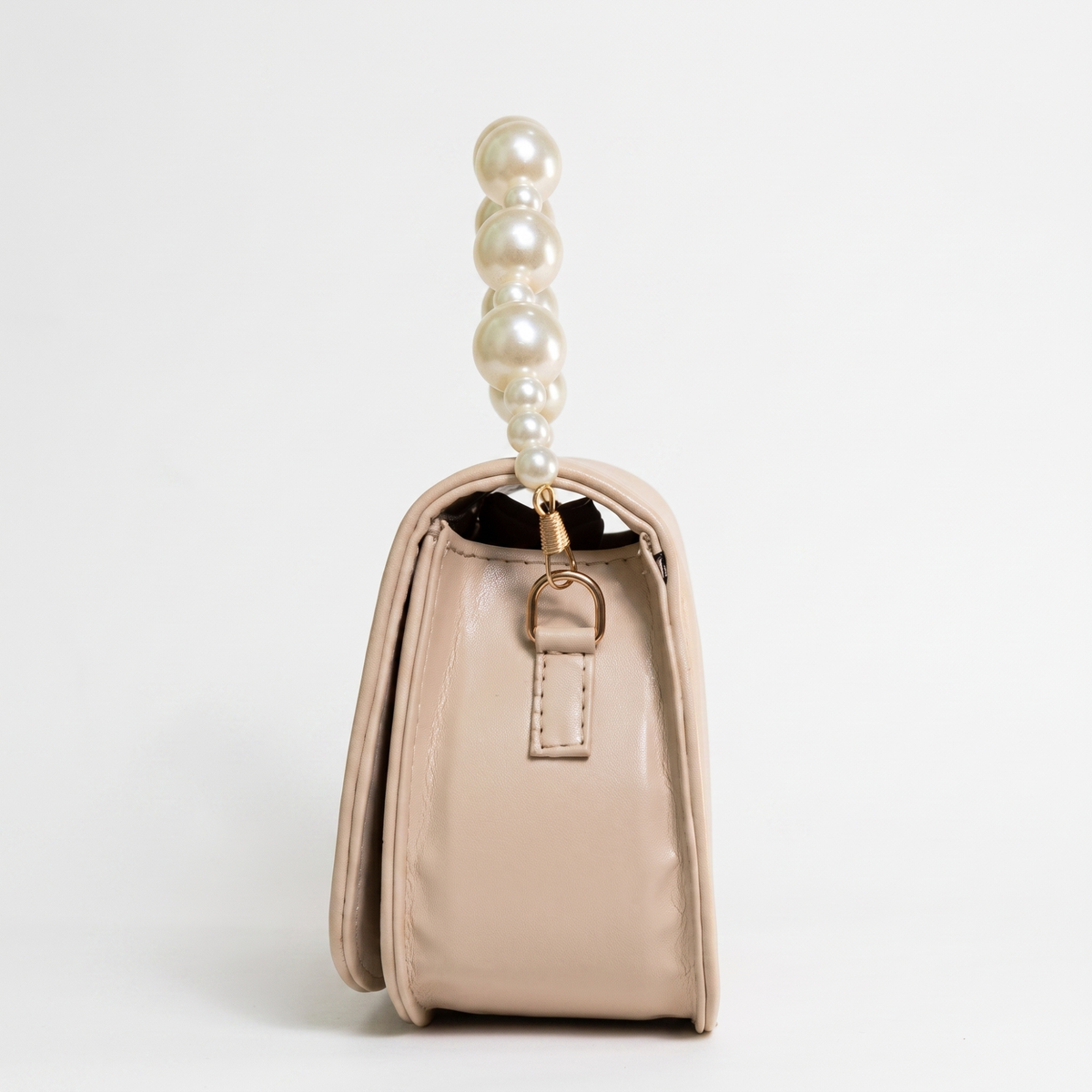 Pearl Embellished Saddle Bag